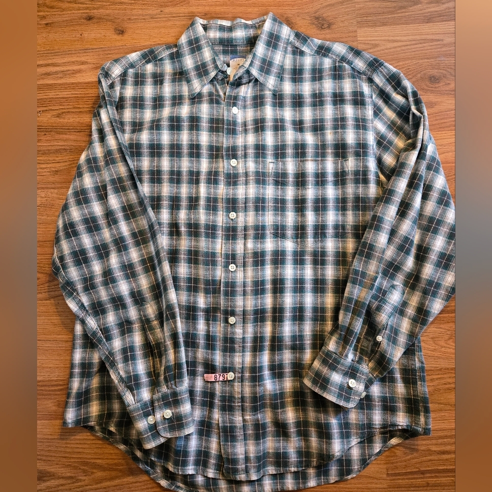 Old Navy Greenish brown cream Plaid Men's Shirt